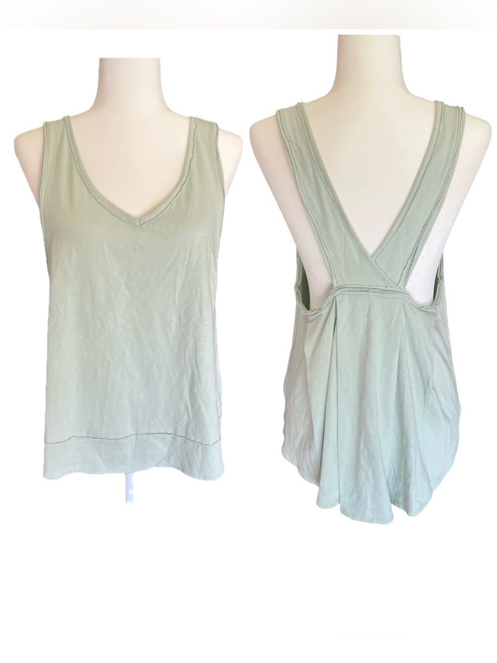 FREE PEOPLE x We The Free “Toying Around” Tank Top Mint Green Sz M Boho Beach